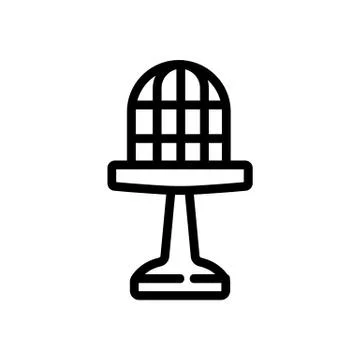 Cage on table icon vector outline illustration Illustrazione stock