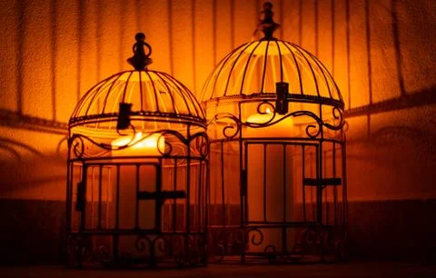 Caged candle lights Stock Photos