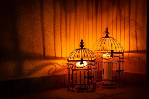 Caged candle lights Stock Photos