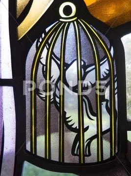 Caged doves Stock Photos