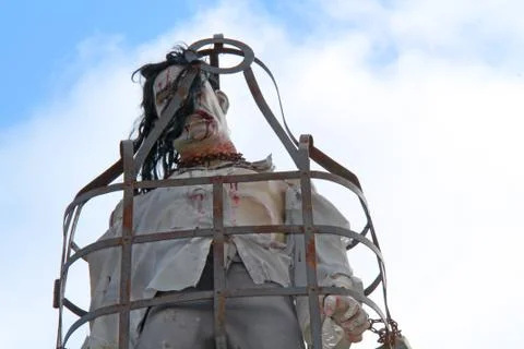 Caged Man. Stock Photos