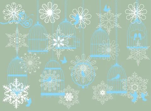 Cages snow Stock Illustration