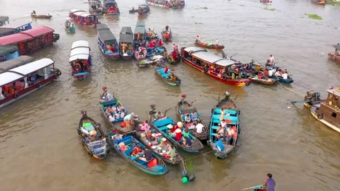 Cai Rang Floating Market Stock Footage 165651752
