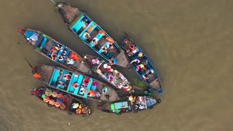 Cai Rang Floating Market Stock Footage 165651922