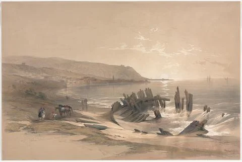 Caiaphas Looking Towards Mount Carmel, 1839. David Roberts (Scottish, 1796-.. Stock-Illustration