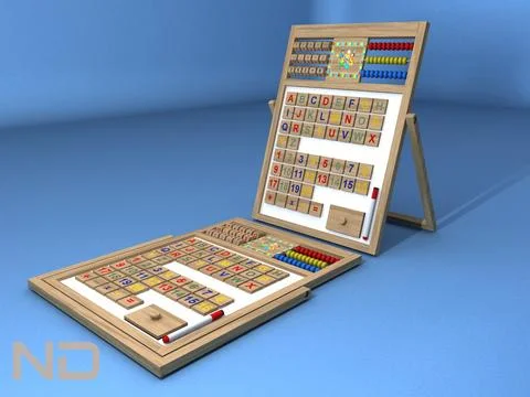 CAILLOU ABACUS WOOD WHITEBOARD 3D Model
