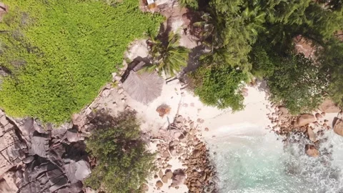 Caiman Beach, Island La Digue, Republic of Seychelles, Africa. Stock Footage 290851008