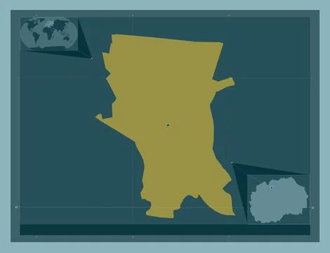 Cair, Macedonia. Solid color shape. Locations of major cities of the region Stock Illustration