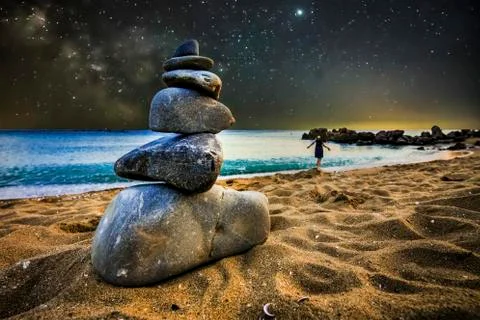 Cairn background Stock Photos