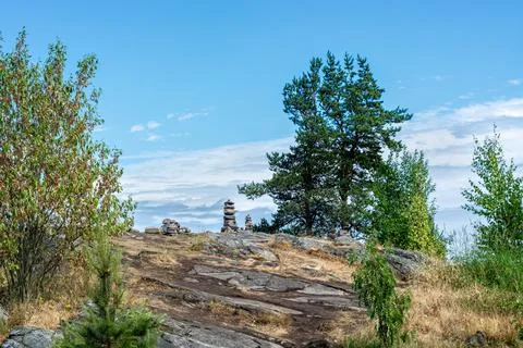 Cairn on the mountain. Stock Photos