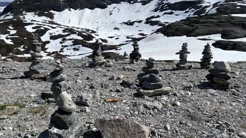 Cairn. Norway. Trollstigen. Stock Footage 308162521