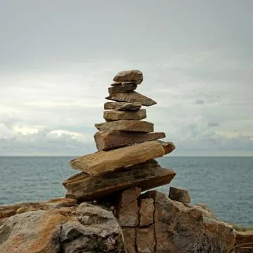 Cairn, stack of stones Stock Photos