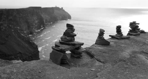 Cairns on Cliffs of Moher Stock Photos