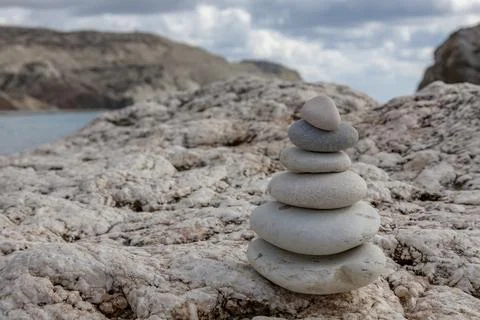 Cairns on the coast Stock Photos