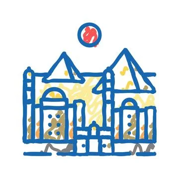 Cairo ancient city icon doodle illustration Stock Illustration