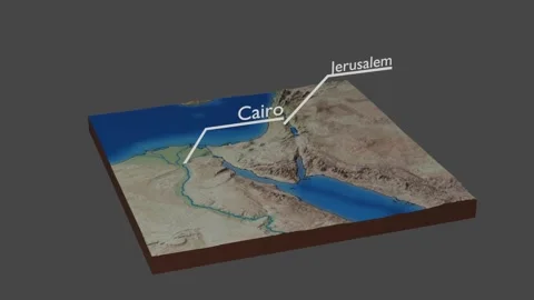 Cairo and Jerusalem callouts Stock Footage 343004649