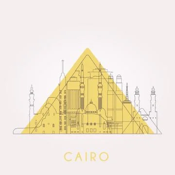 Cairo (black line) Stock Illustration