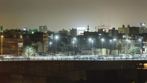 Cairo-bridge-traffic-night-4K-ProRes Stock Footage 87762962