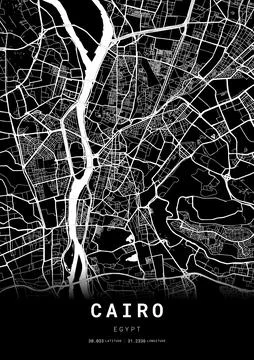 Cairo City Map Frame, Cartography Map Print, Street Layout Map Stock Illustration