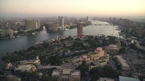 Cairo city skyline at sunset Stock Footage 129703022