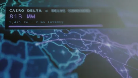 Cairo Delta panel displays exact 813 MW reading Stock Footage 344849161