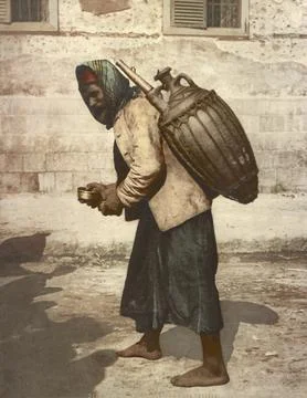 Cairo, drinking water carrier, Egypt, digitally restored reproduction from a Stock Illustration