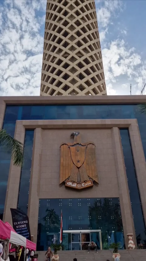 Cairo, Egypt - 12232024 - Cairo Tower observation tower in Cairo Stock Footage 306039955