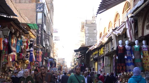 Cairo, Egypt 14 Dec 2019 Khan market bazar landmark architecture sourvenir pl Stock Footage 138754727