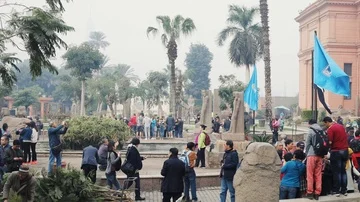 CAIRO, EGYPT - 5 January 2017: A lot people on street in Cairo. egypt arab cairo Stock Footage 85786142