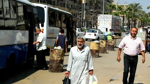 CAIRO, EGYPT - August 04, 2017: People in the Egyptian street walking Video stock 79607235