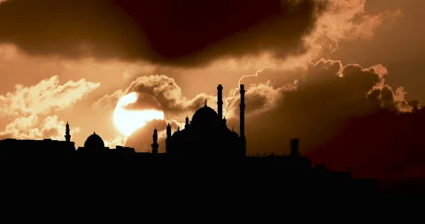 Cairo Egypt capital Silhouette Cloudy Sunset Timelapse Stock Footage 260608511