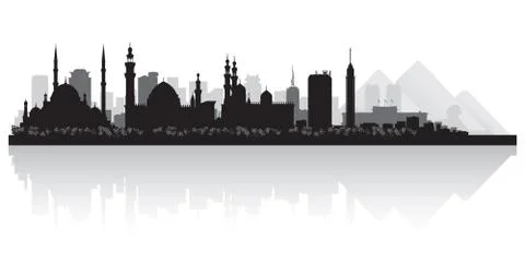 Cairo egypt city skyline vector silhouette Stock Illustration