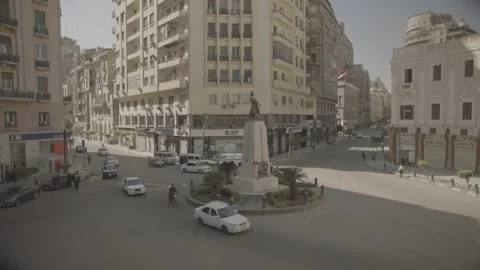 Cairo - Egypt : Downtown Talat Harrb square in day time 3 Ap - 2025 Stock Footage 310460583