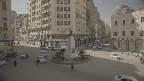 Cairo - Egypt :  Downtown Talat Harrb - 5 Ap 2025 Stock Footage 310460586