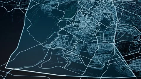 Cairo Egypt Glowing Digital Map Animation 4K Stock-Footage 337061622