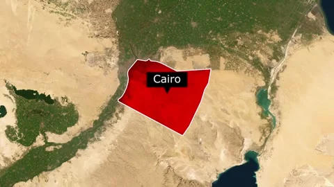 Cairo Egypt Map Animation Highlighting City Location Vídeo Stock 343125055