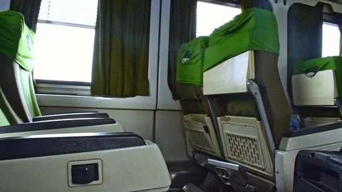 CAIRO, EGYPT - Mar 04, 2017: inside of an egyptian vintage train Stock Footage 87909285