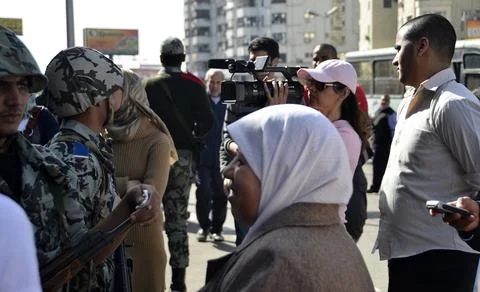 Cairo, Egypt - March 19 2011: Election Stock Photos