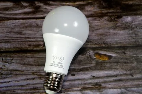 Cairo, Egypt, May 26 2026: Kasotile 12W LED bulb featuring built-in motion .. Stock Photos