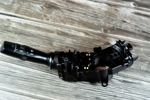 Cairo, Egypt, May 4 2023: car turn signal control system lever switch for K.. Photos