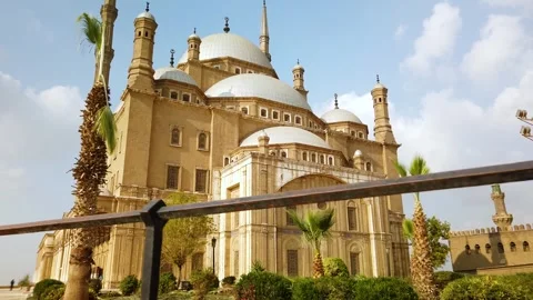 Cairo Egypt Mohamed Ali Mosque Side Pan Left to Right 4K Stock Footage 315455573