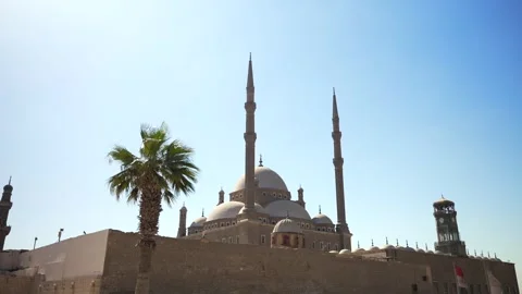 Cairo, Egypt - November 10, 2025: Muhammad Ali Mosque Minarets view from Stock-Footage 341455399