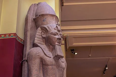 Cairo, Egypt -  November 13, 2021: Egyptian statue at the Cairo Museum in Cai Stock Photos