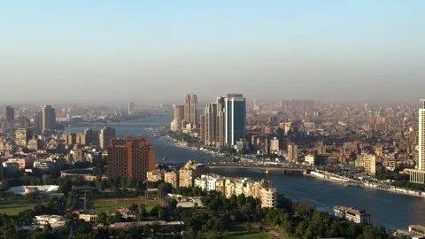 Cairo, Egypt - November 20, 2025: Aerial View of Cairo Downtown and Nile River Video stock 341912452