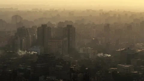 Cairo, Egypt - November 20, 2025: Aerial View of Giza City Dense Urban Sprawl Stock Footage 341913036