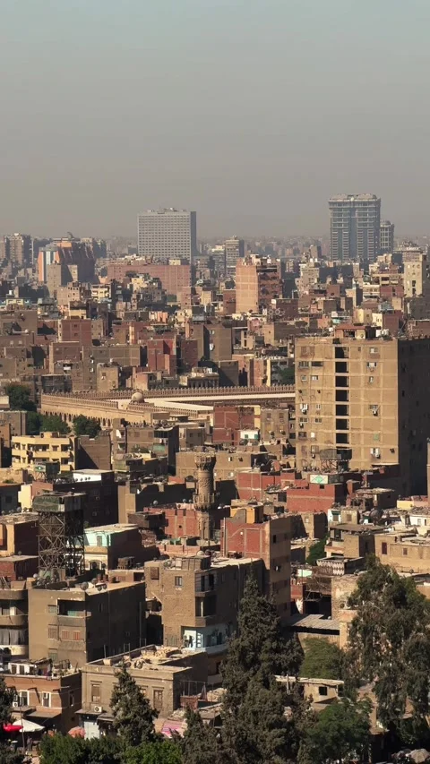 Cairo, Egypt - November 21, 2025: Vertical Aerial View of Cairo and Mosque Dome 스톡 동영상 333463995