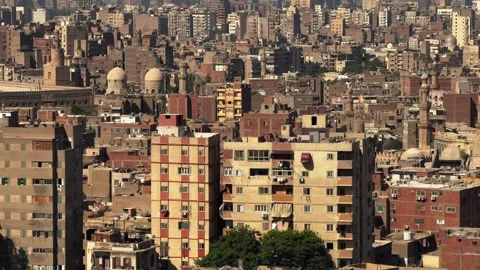 Cairo, Egypt - November 21, 2025: Aerial View of Cairo dense district from 스톡 동영상 341994526
