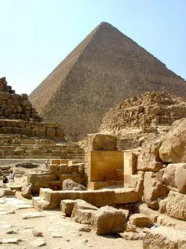 Cairo, Egypt - September 1, 2009 Exploring the Ancient Pyramids of Giza in .. Stock Photos