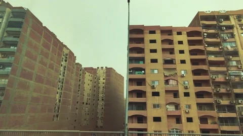 Cairo, Egypt. Slums. Buildings in the city center. Stock Footage