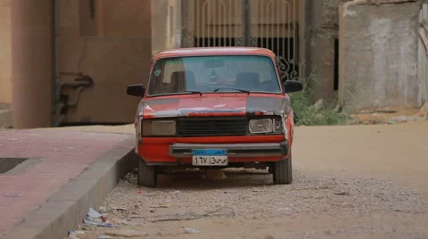 Cairo, EGYPT -  The Soviet car stands in Cairo Video stock 58470013